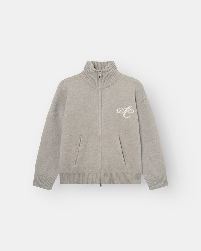 Full-zip Sweater Light grey