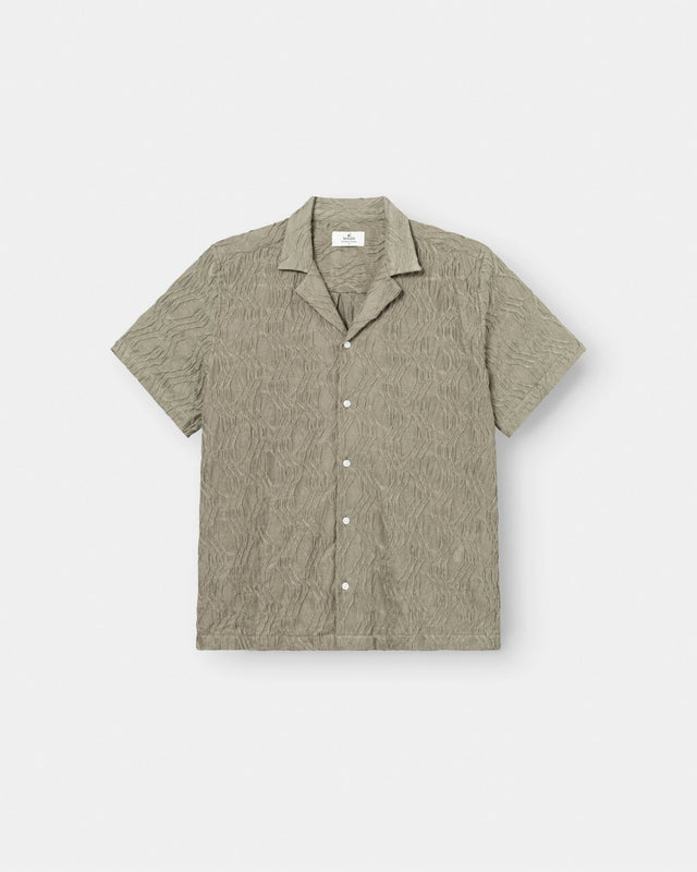 Kortærmet Jacquard Skjorte Army | Skagen - clothing.dk