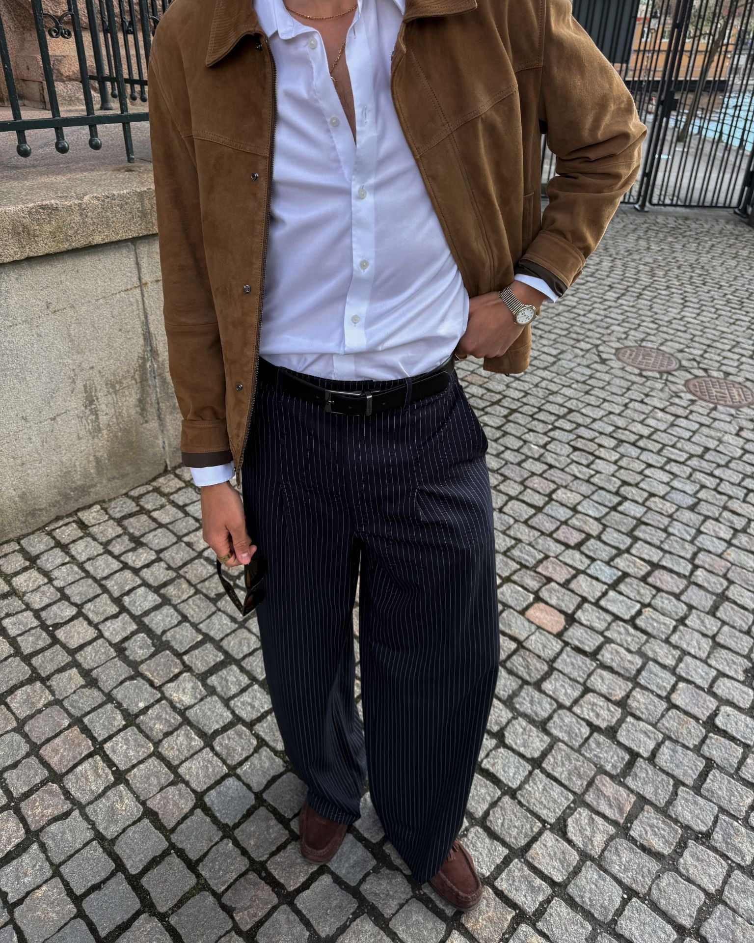 Baggy Suit Pants Pinstriped