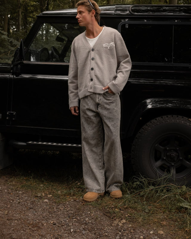 Baggy Denim Jeans Washed Grey