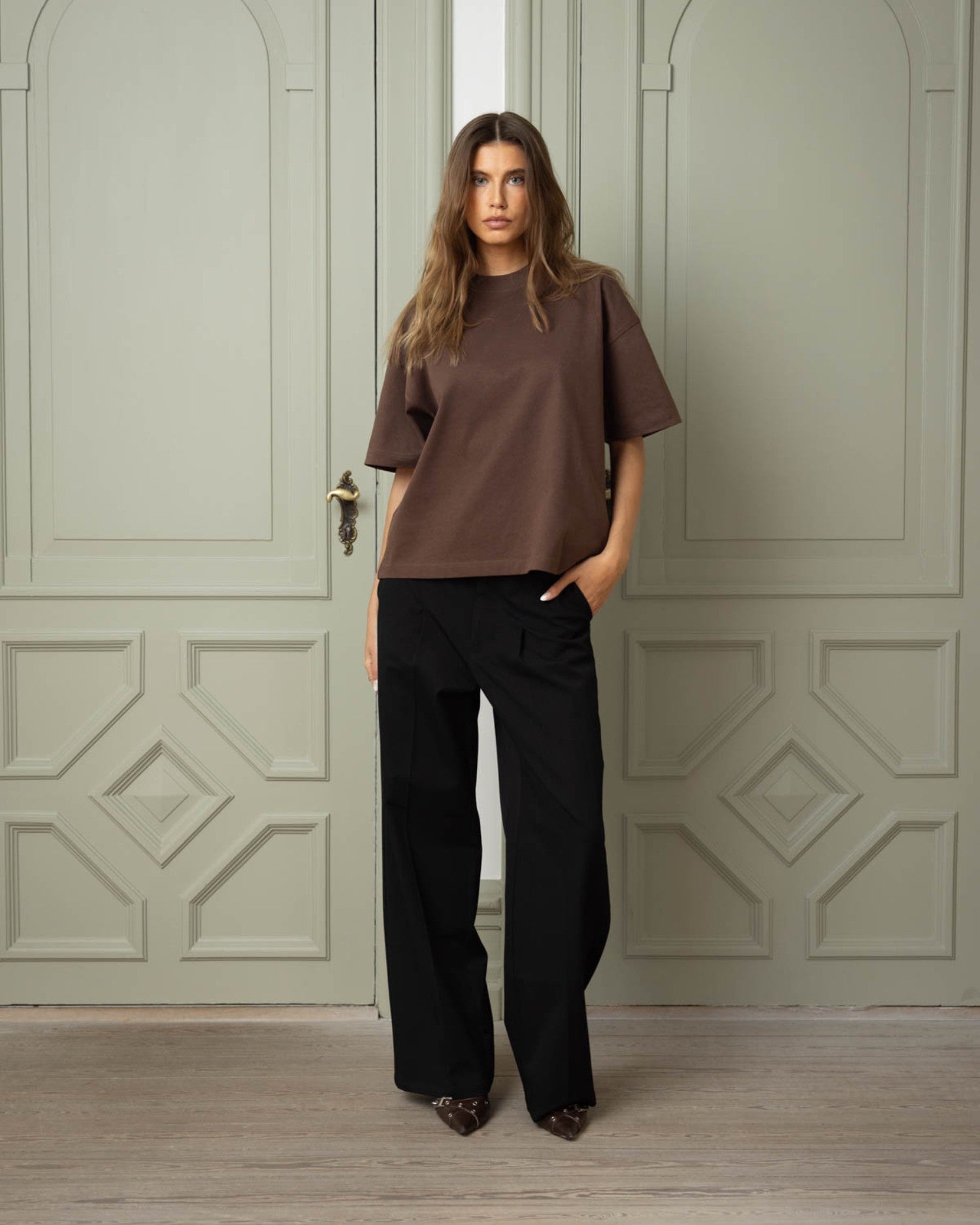 Blank T-shirt Brown dame