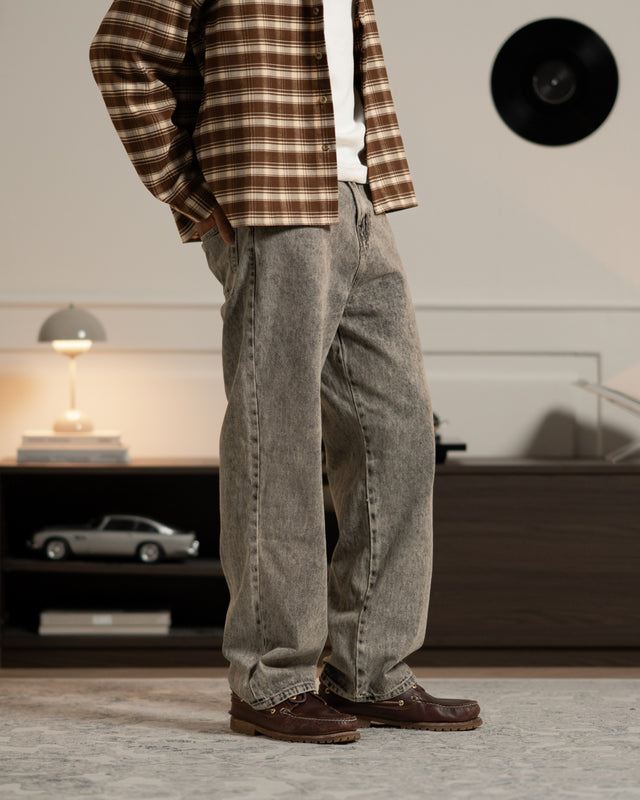 Baggy Denim Jeans Washed Grey