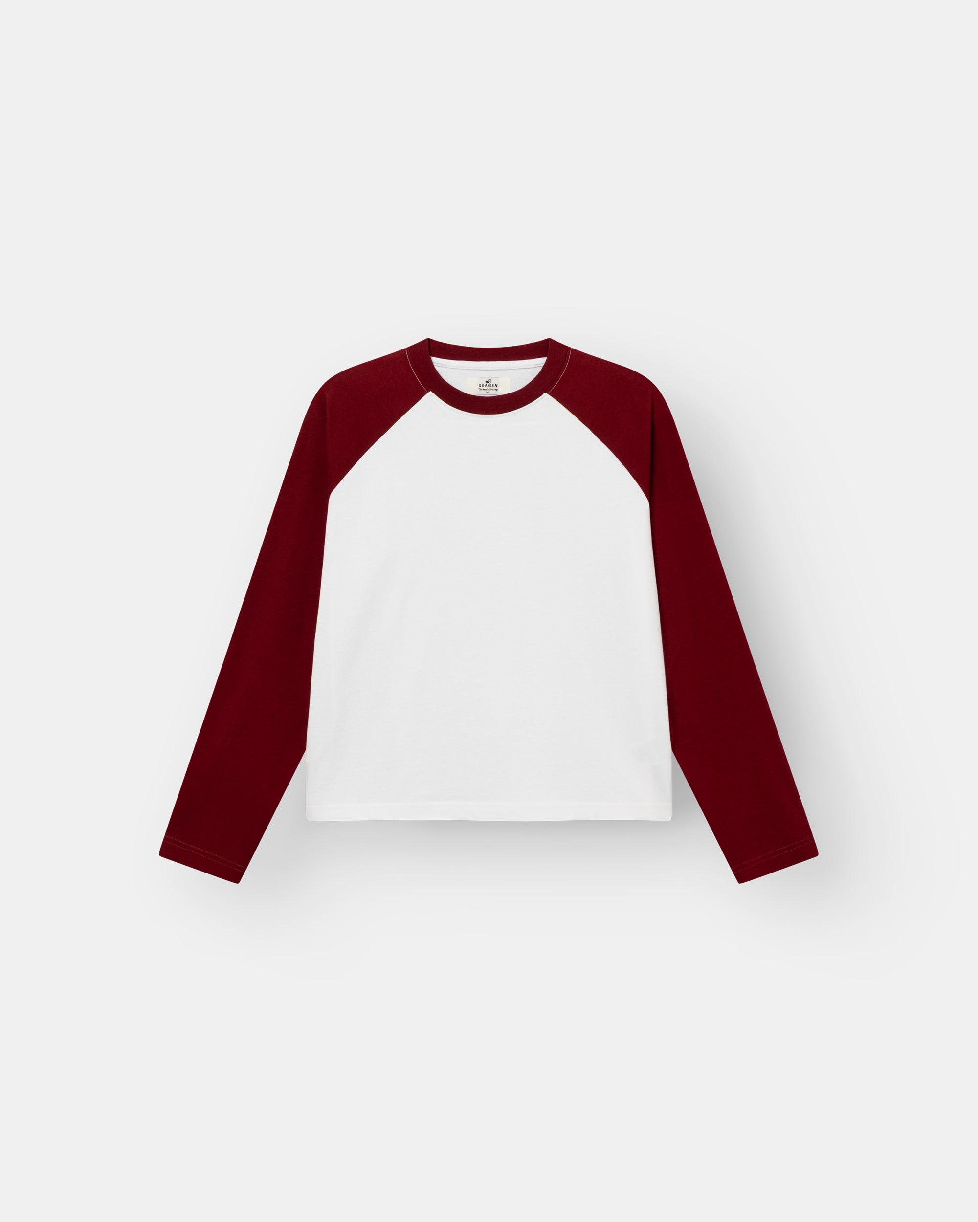 Raglan Longsleeve T-shirt White/Bordeaux dame