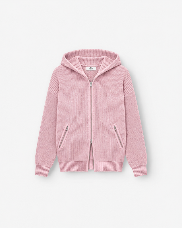 Knit Hoodie Washed Pink