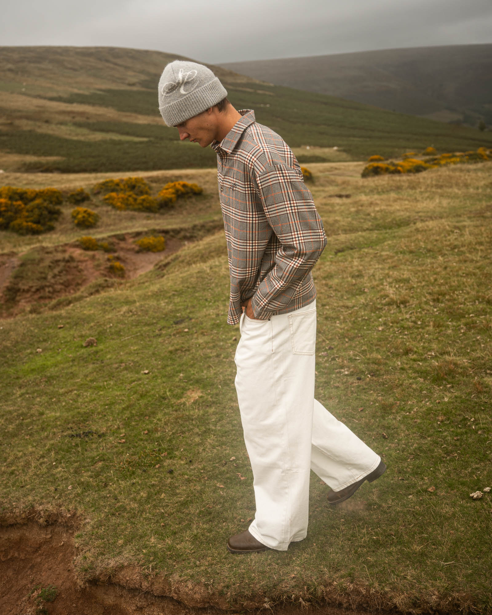 Checked Flannel shirt Sandstone