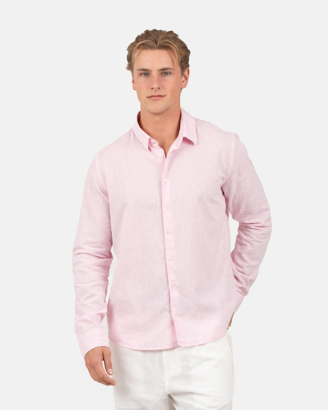 Langærmet Hørskjorte Rosé |  Skagen-clothing.dk