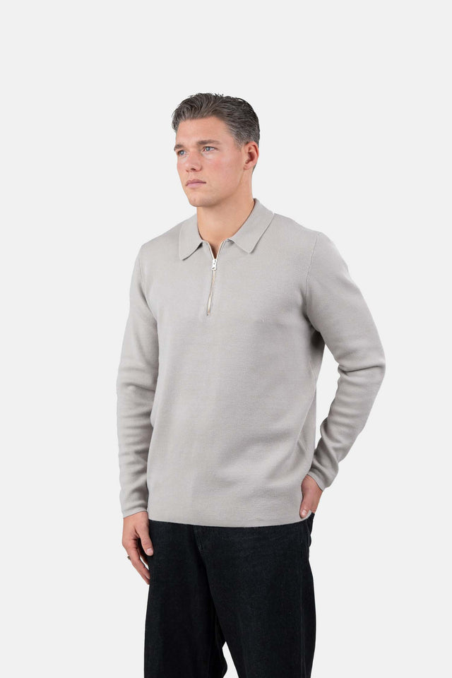 Half Zip Polo Grå