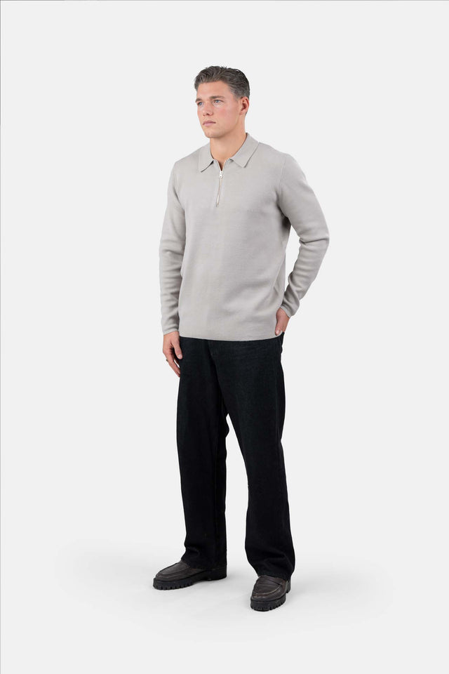 Half Zip Polo Grå