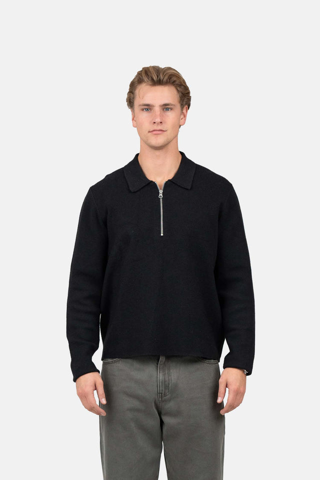 Half Zip Polo Sort