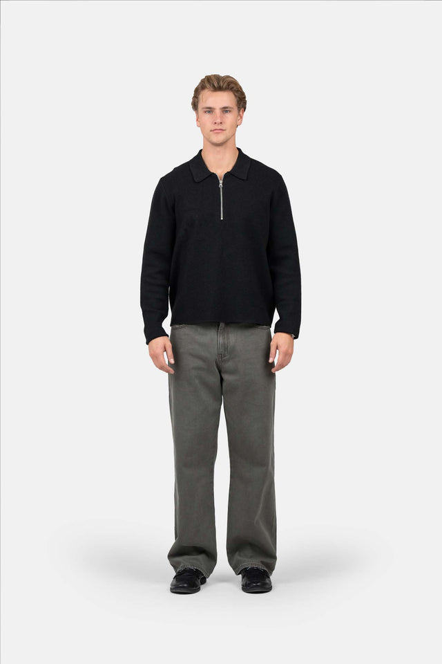 Half Zip Polo Sort