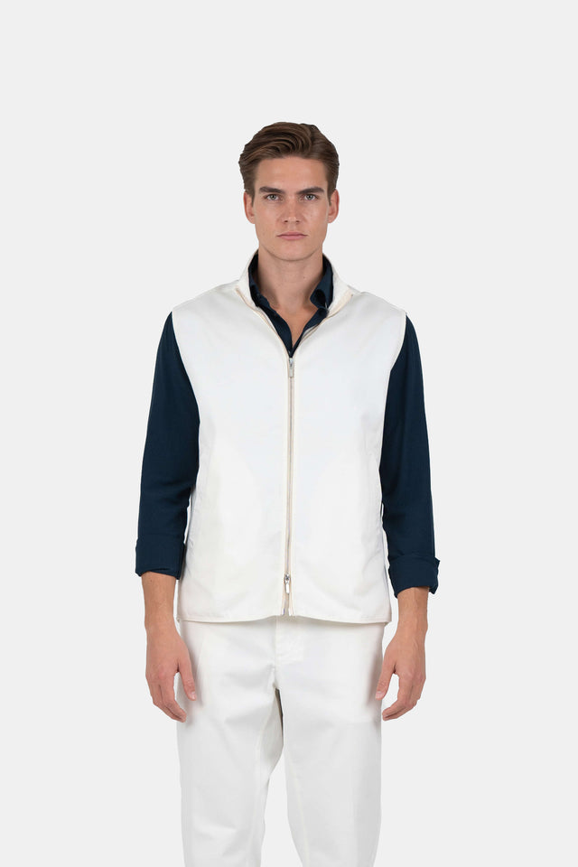 Zip Up Vest Hvid |  Skagen-clothing.dk