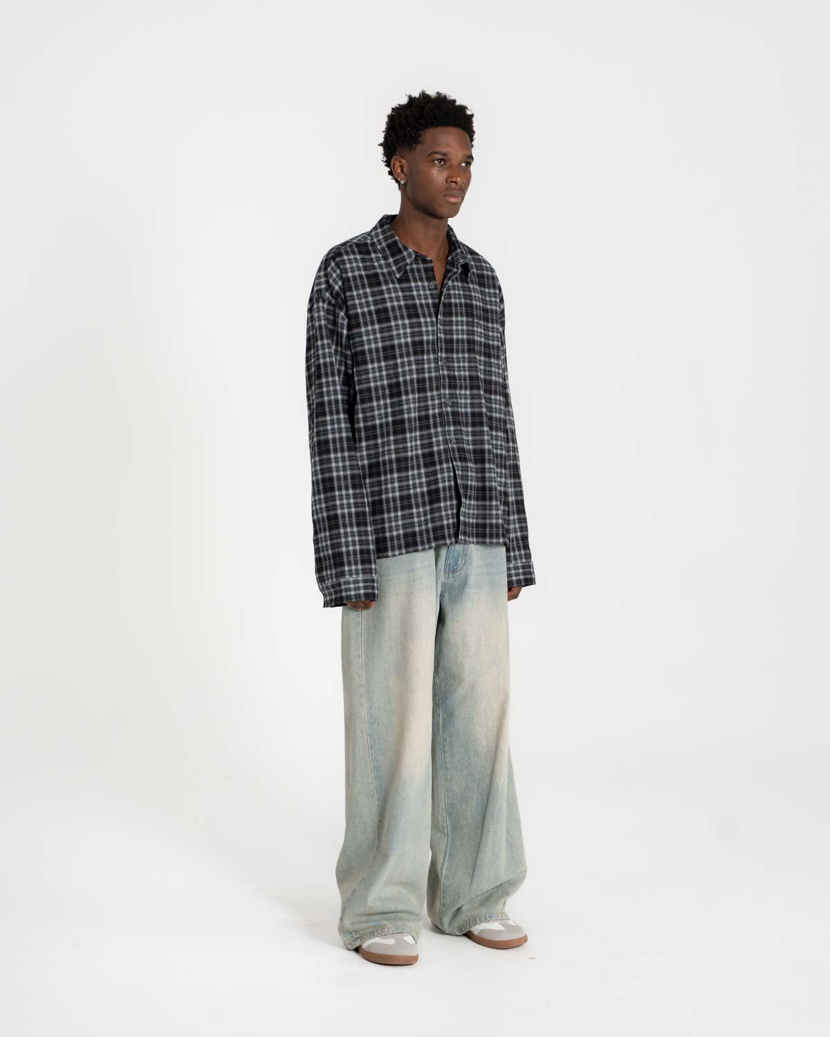 Extra baggy Denim Jeans Light blue vintage wash