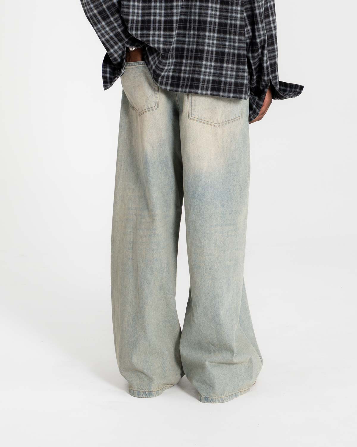 Extra baggy Denim Jeans Light blue vintage wash