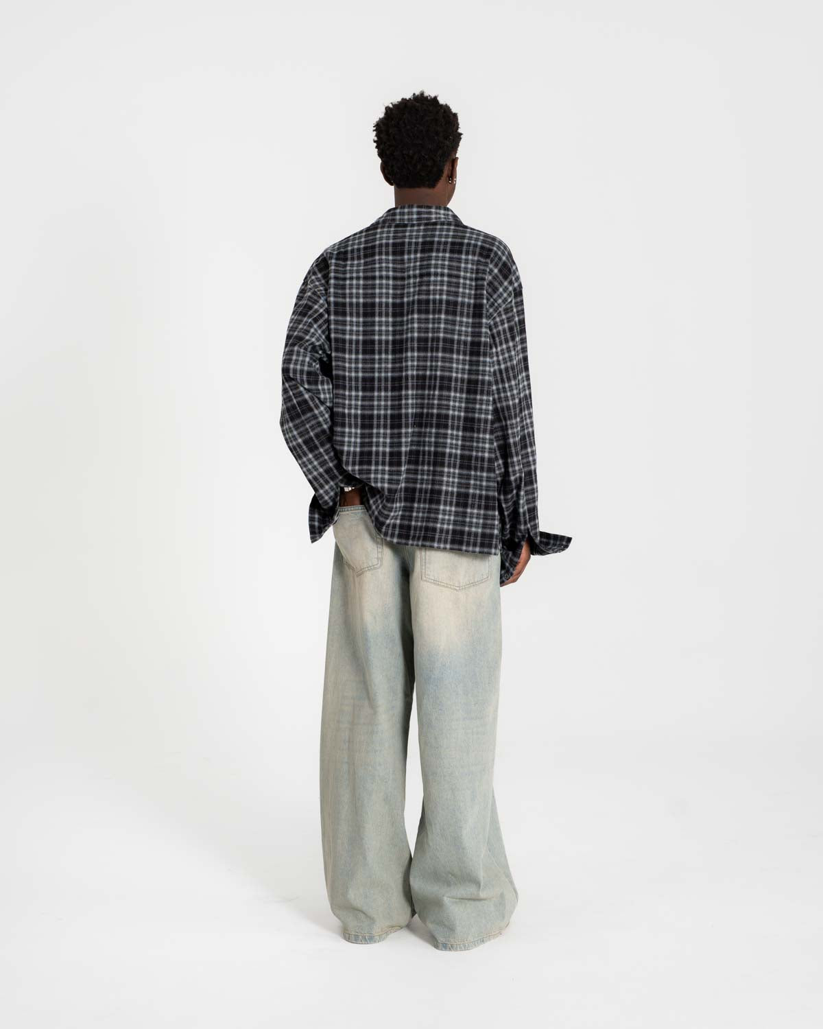 Extra baggy Denim Jeans Light blue vintage wash