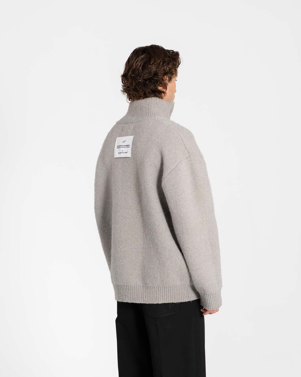 Full-zip Sweater Light grey