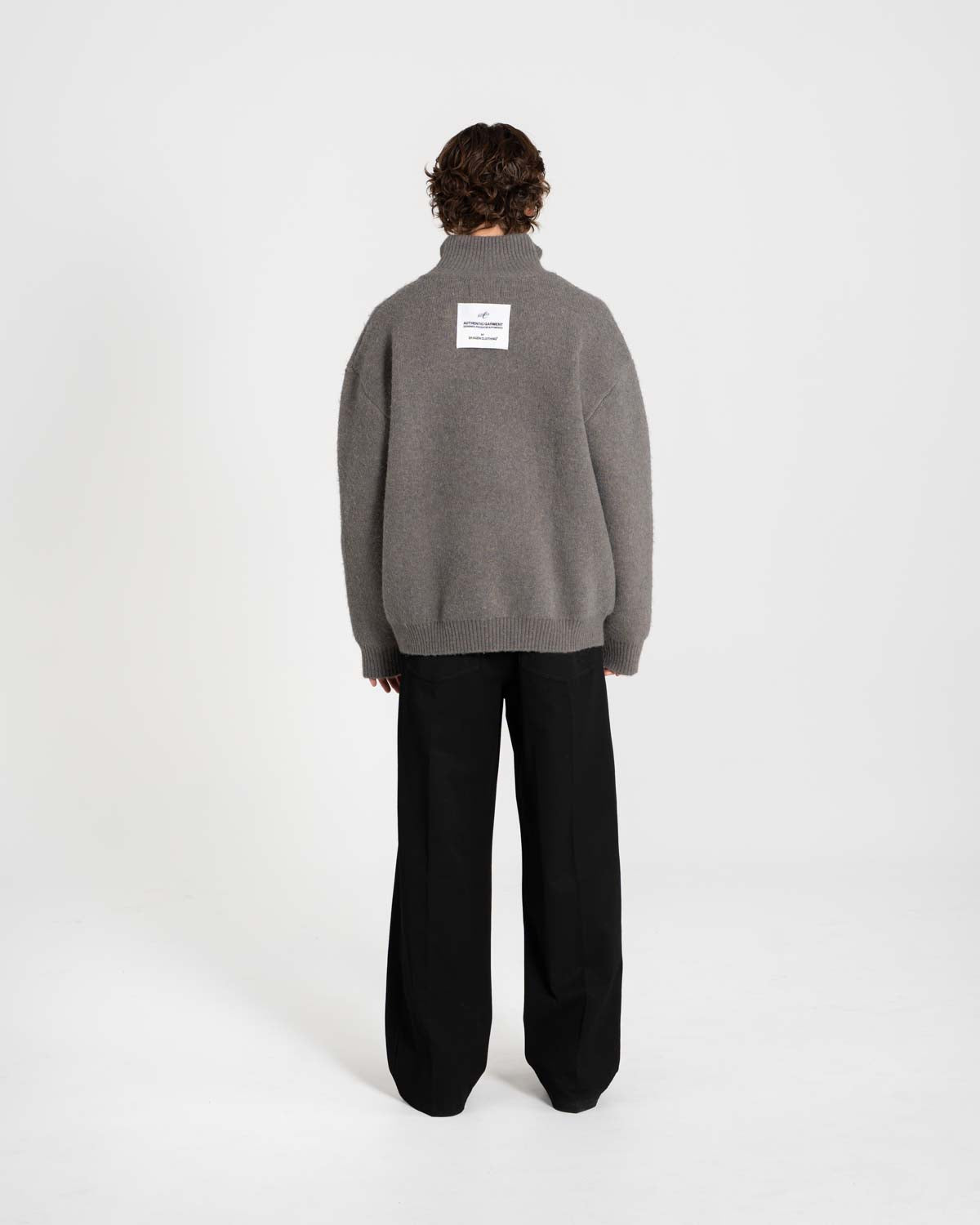 Full-zip Sweater Dark grey