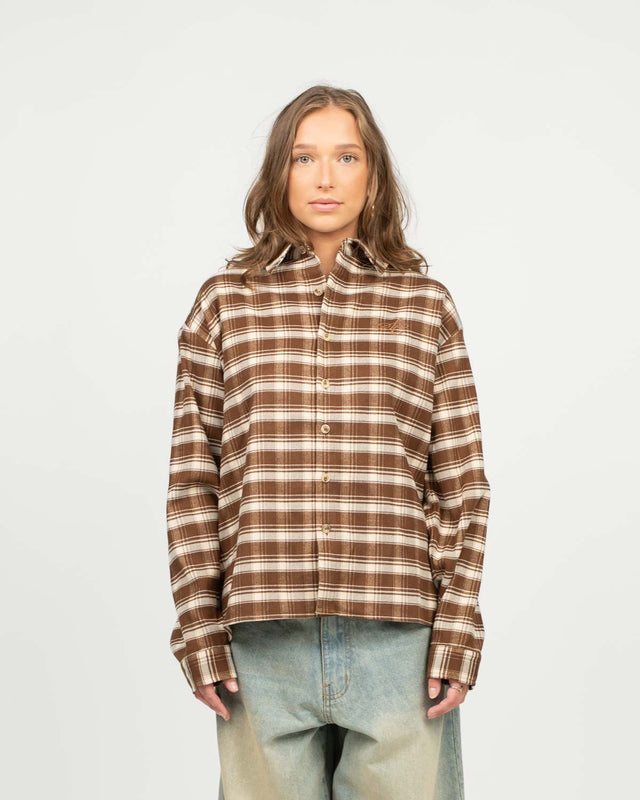 Ternet Flannel Shirt Brown DAME