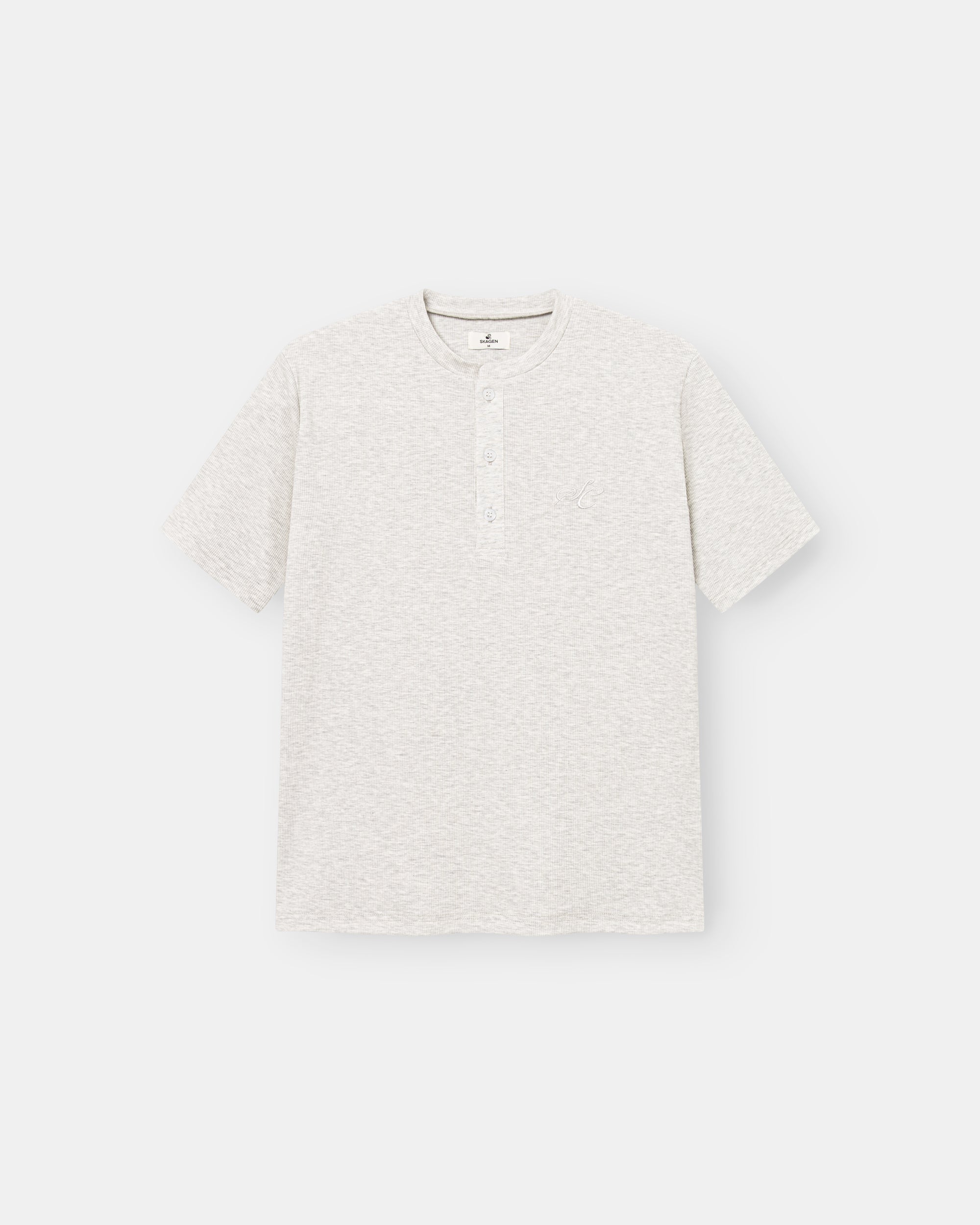 Henley Short Sleeve Heather Grey