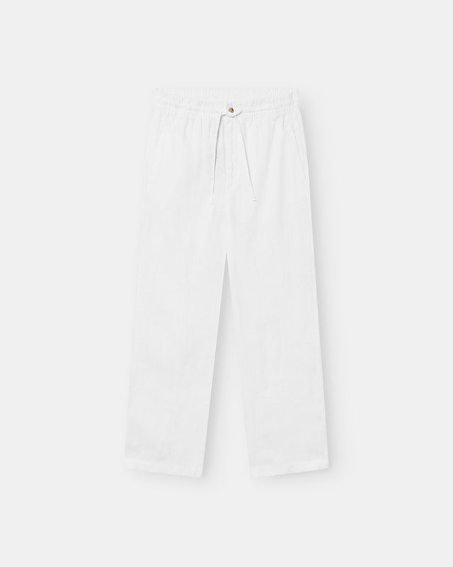 Baggy 100% hørbukser Hvid