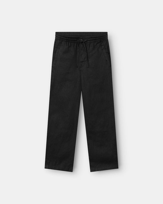 Baggy 100% hørbukser Sort