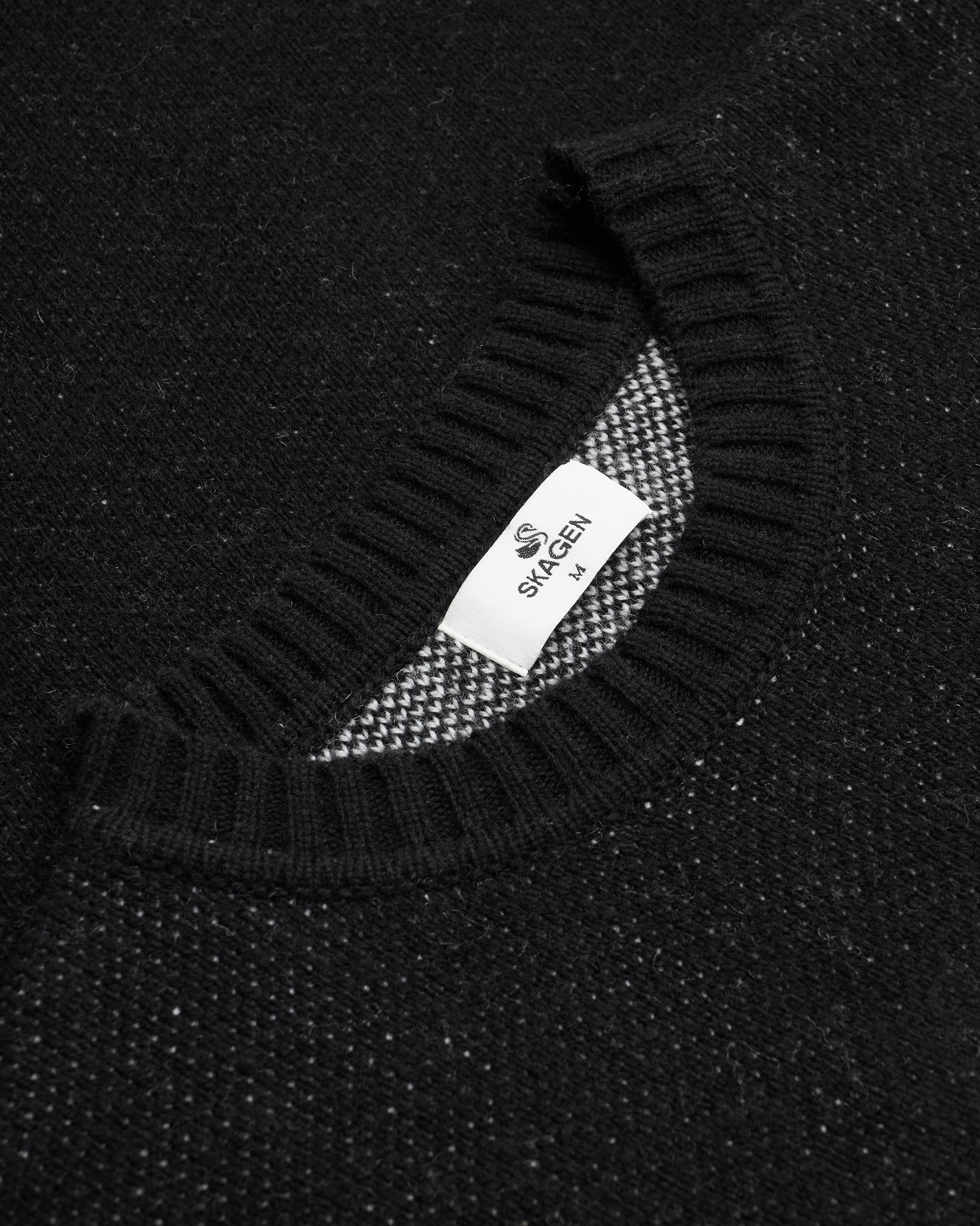 Jacquard Knitted Wool Sweater Black
