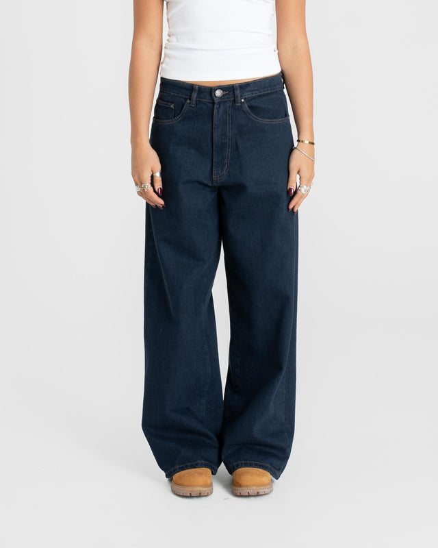 Extra Baggy Denim Jeans Indigo Dame