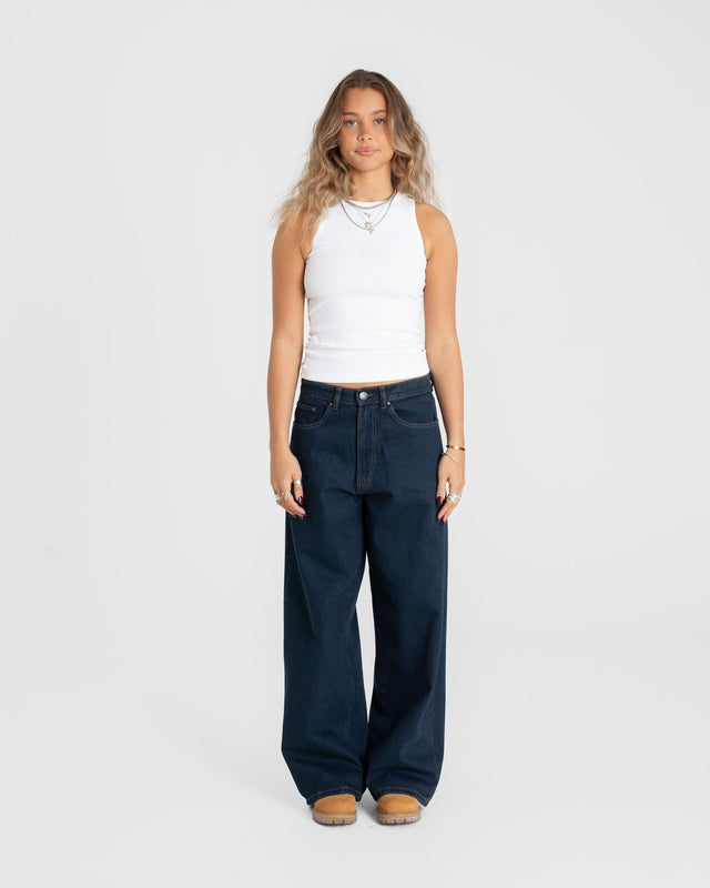 Extra Baggy Denim Jeans Indigo Dame