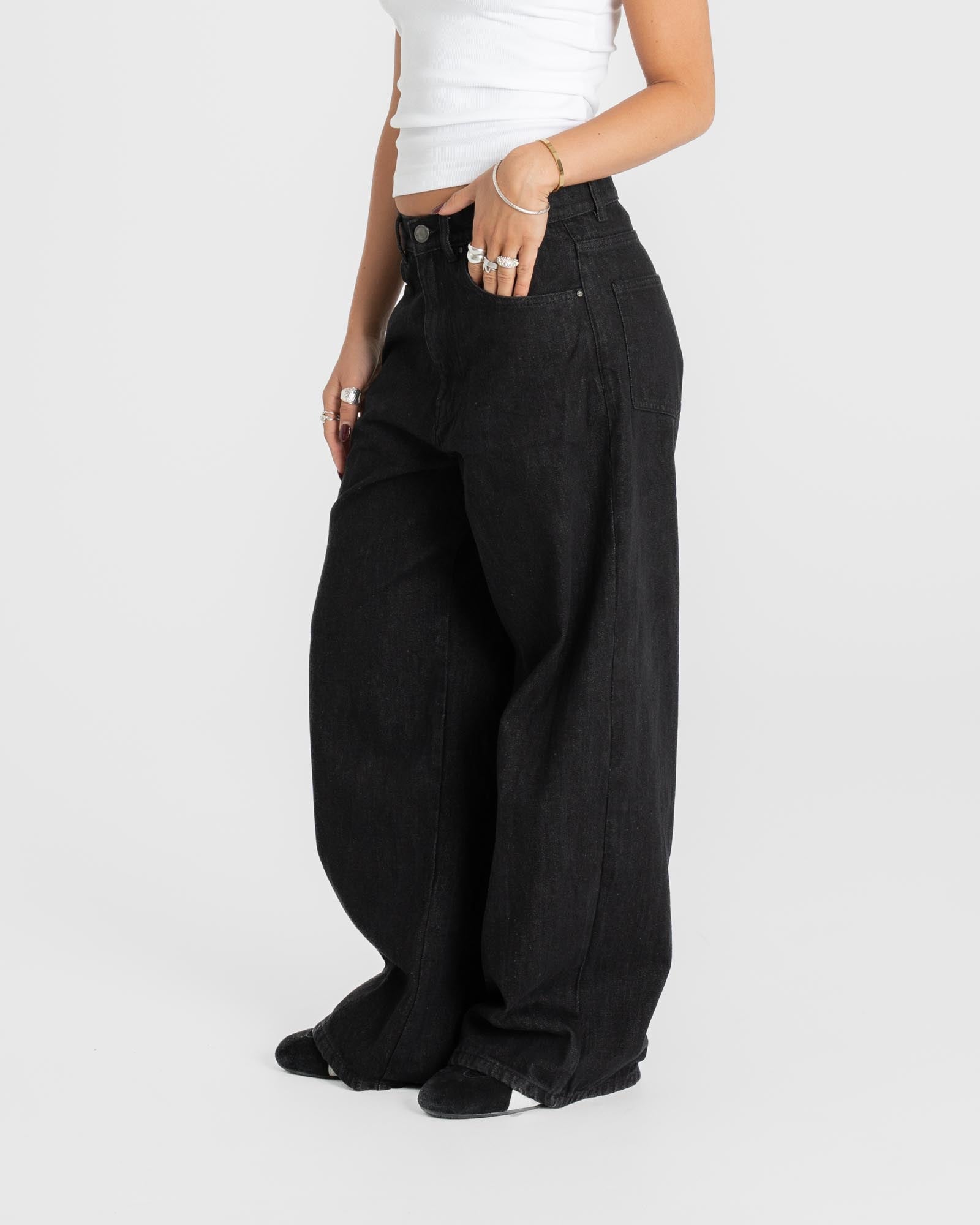 Extra Baggy Denim Jeans Black