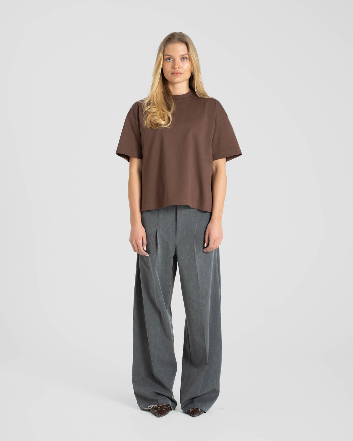 Blank T-shirt Brown dame