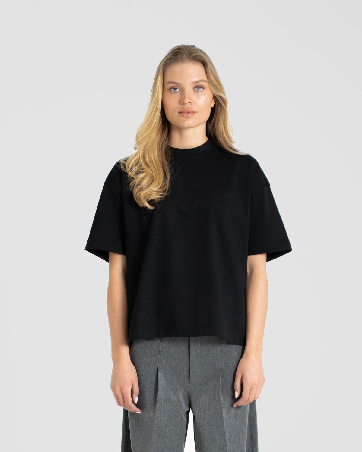 Blank T-shirt Black dame