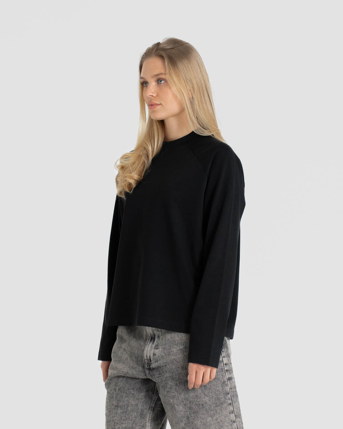 Raglan Longsleeve T-shirt Black dame