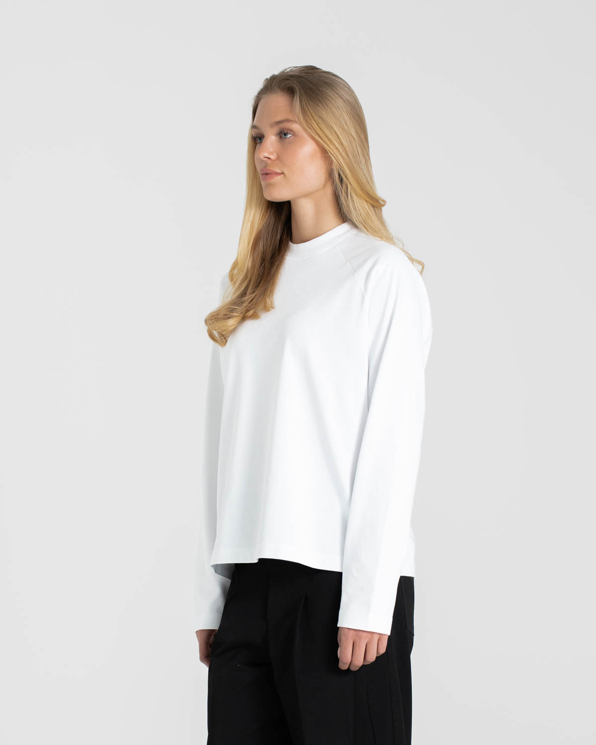 Raglan Longsleeve T-shirt White dame