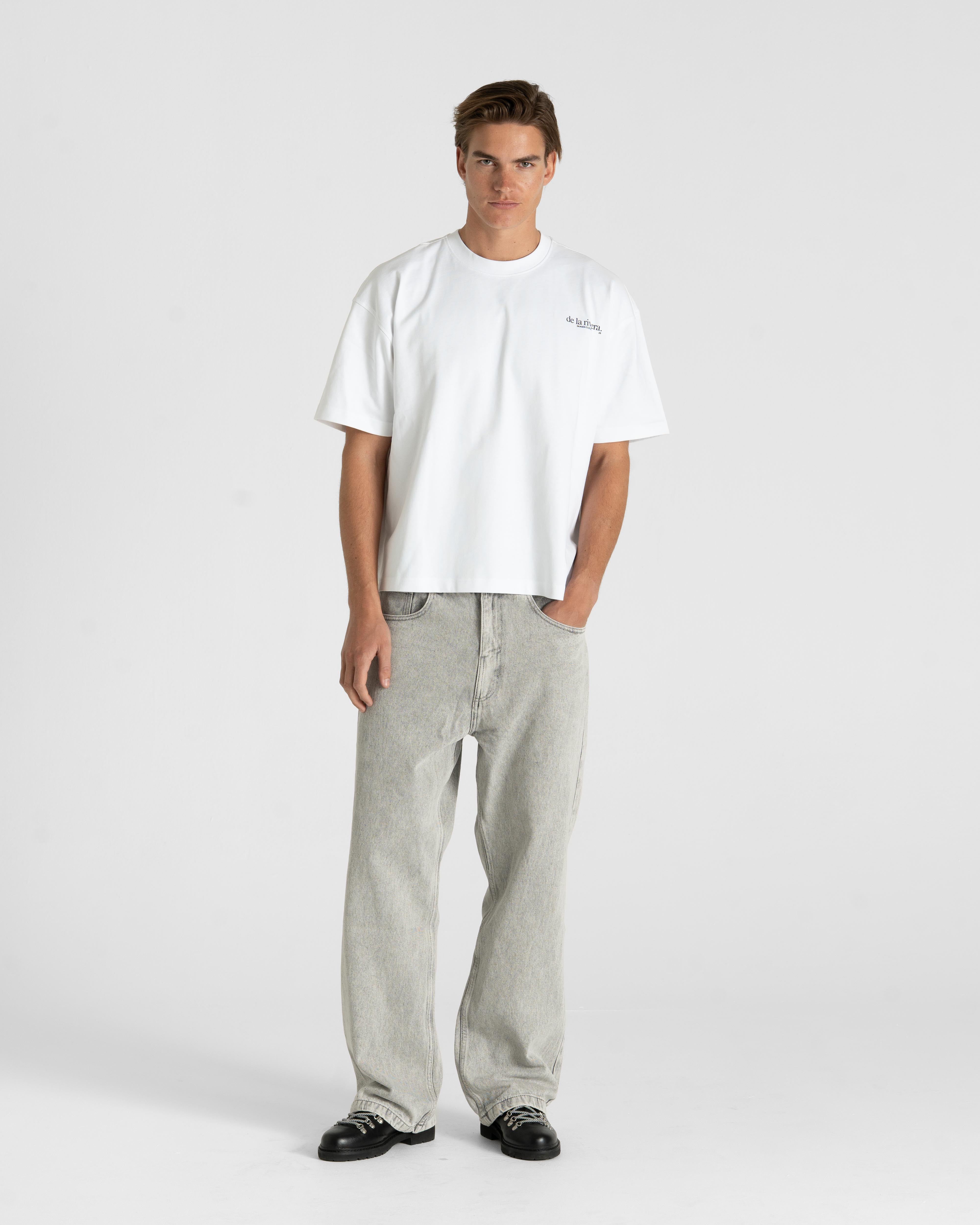 Baggy Denim Jeans Light Grey