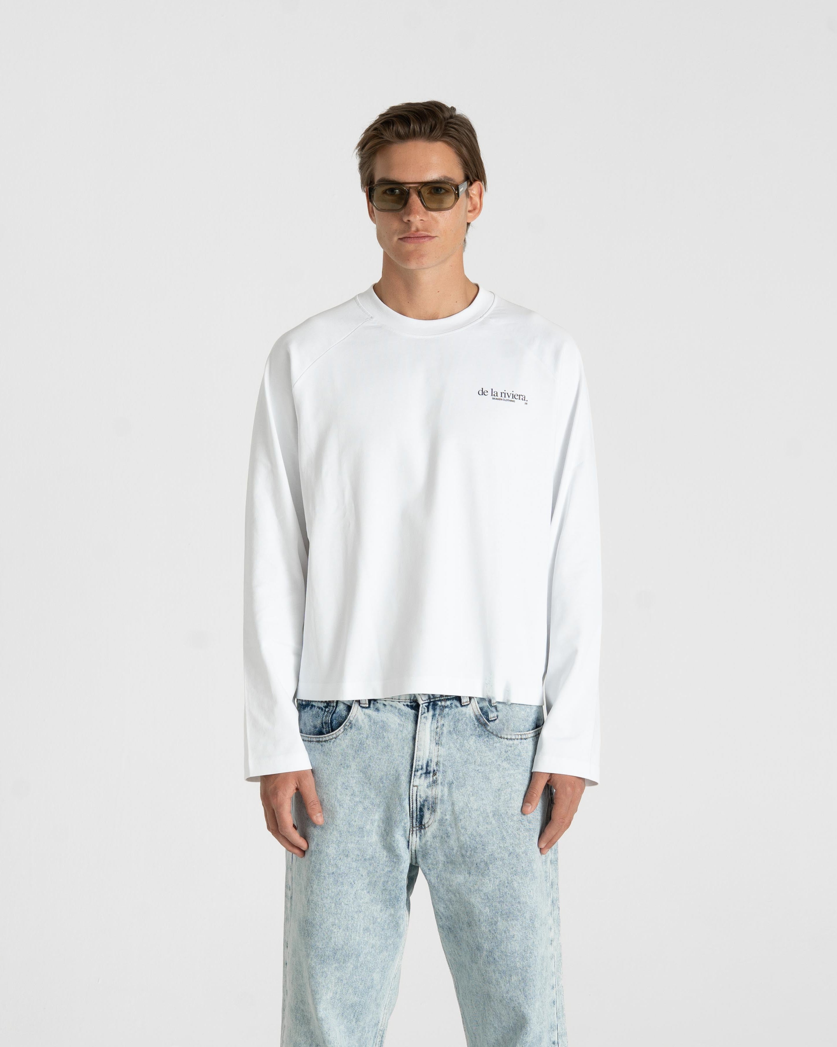 Riviera Rogue Raglan Longsleeve White