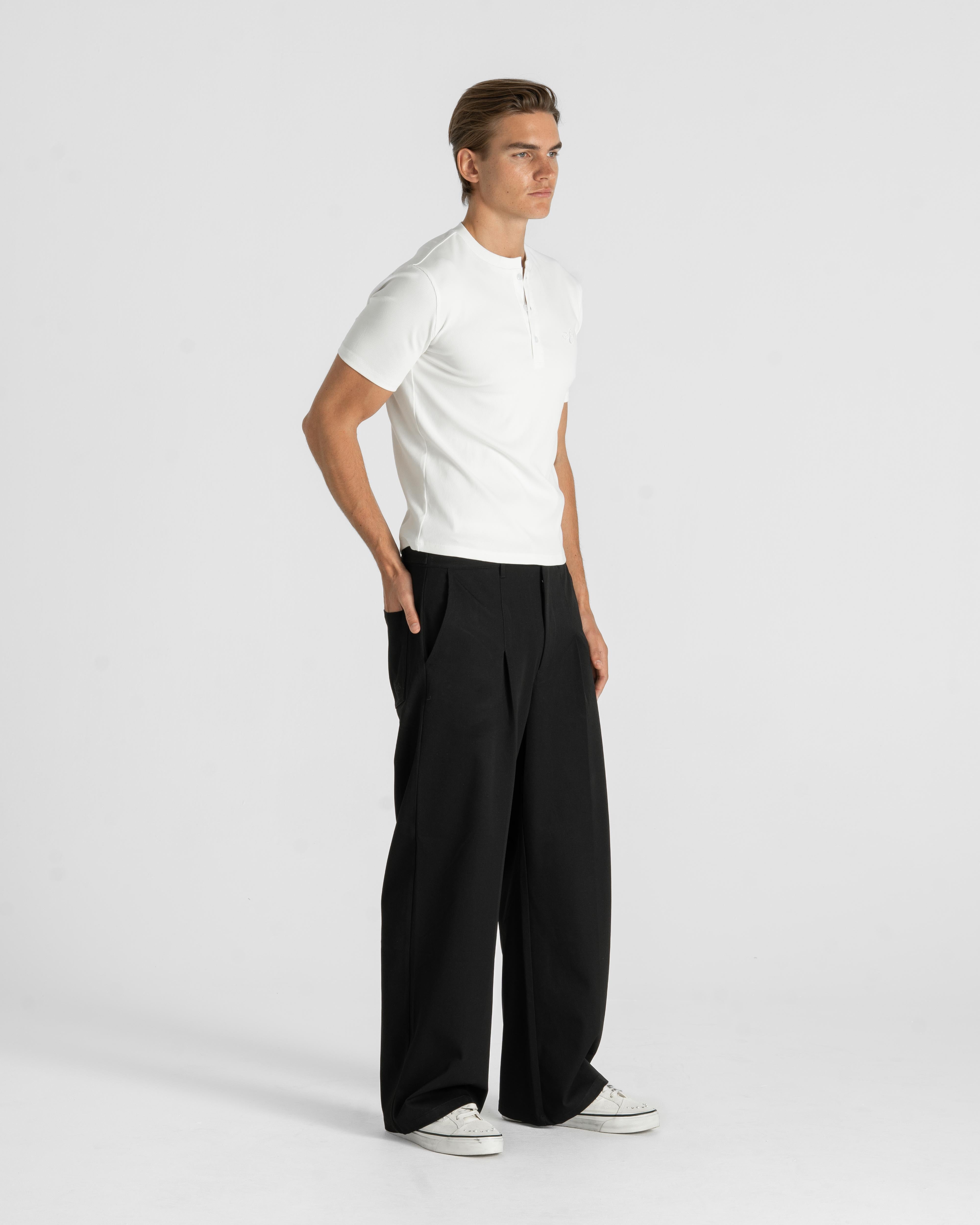 Henley Short Sleeve White