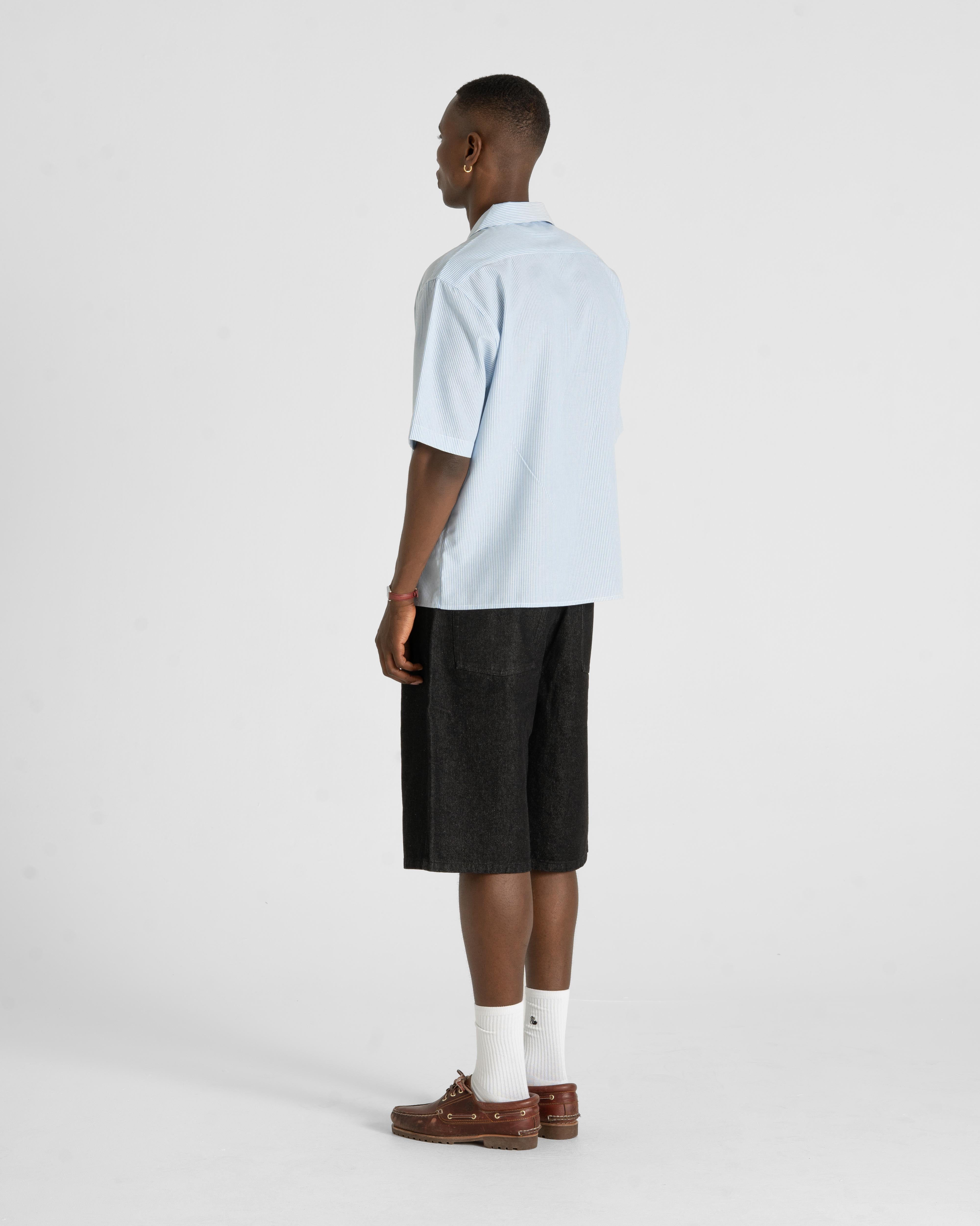 Kortærmet Hørskjorte Blue Striped
