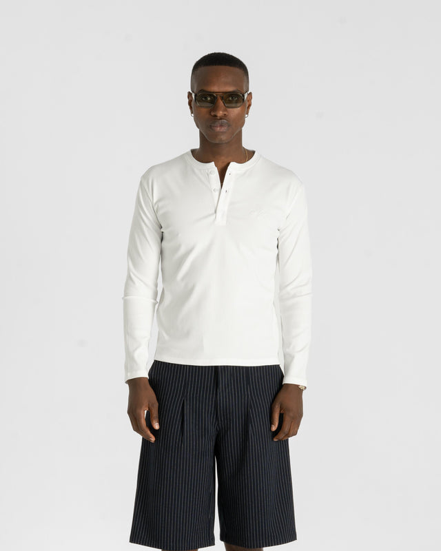 Henley Long Sleeve White