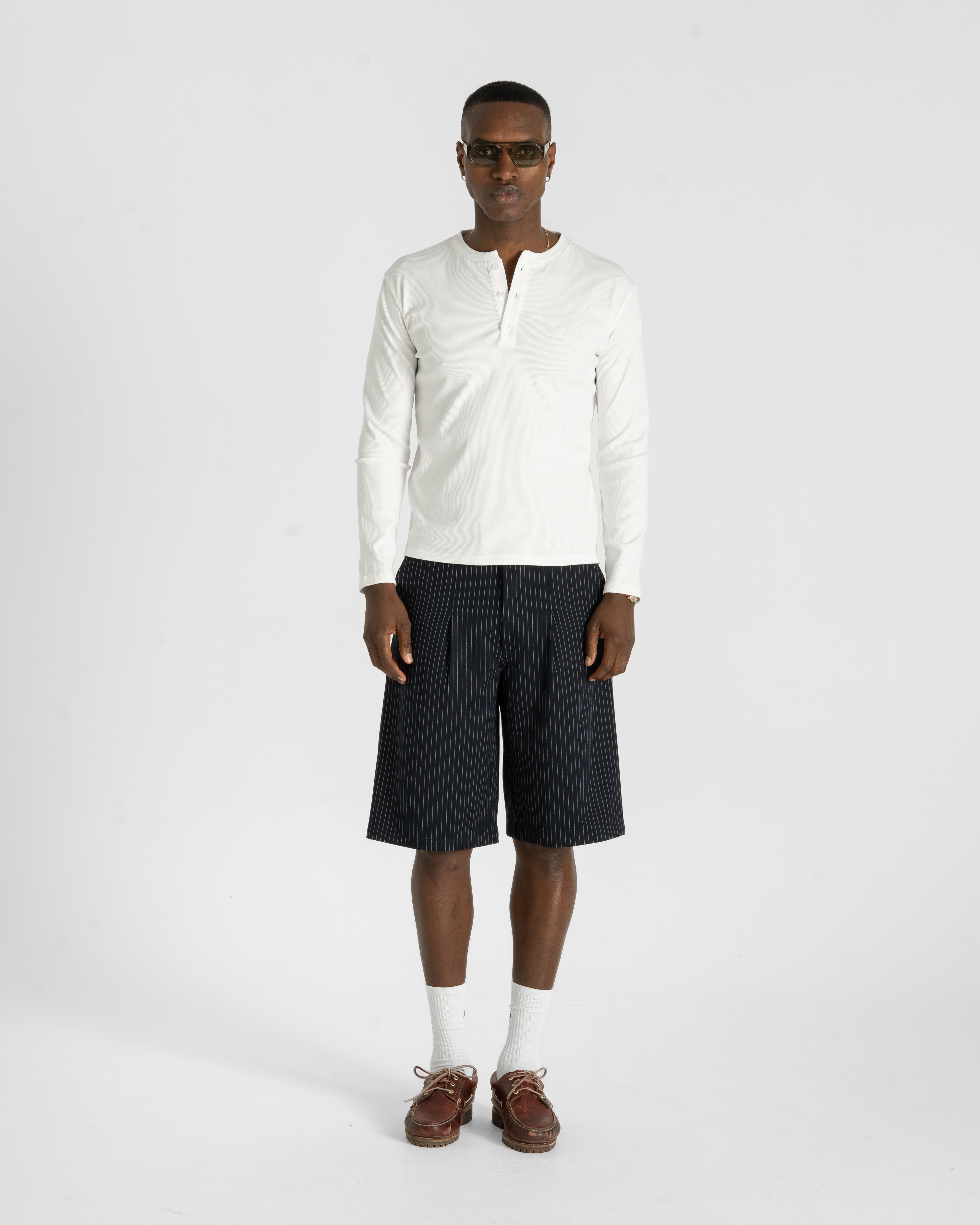 Henley Long Sleeve White