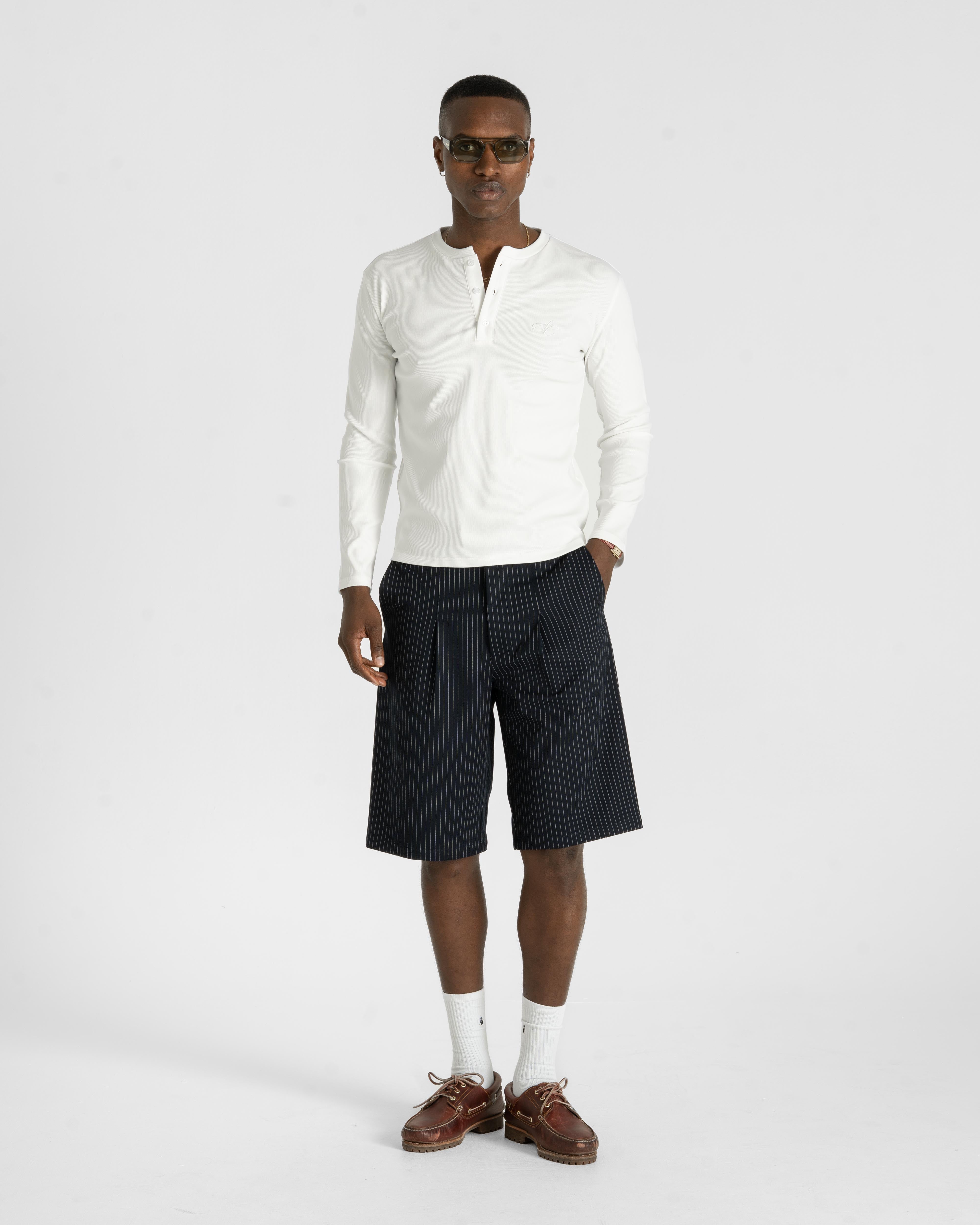 Bermuda Shorts Navy Pinstriped