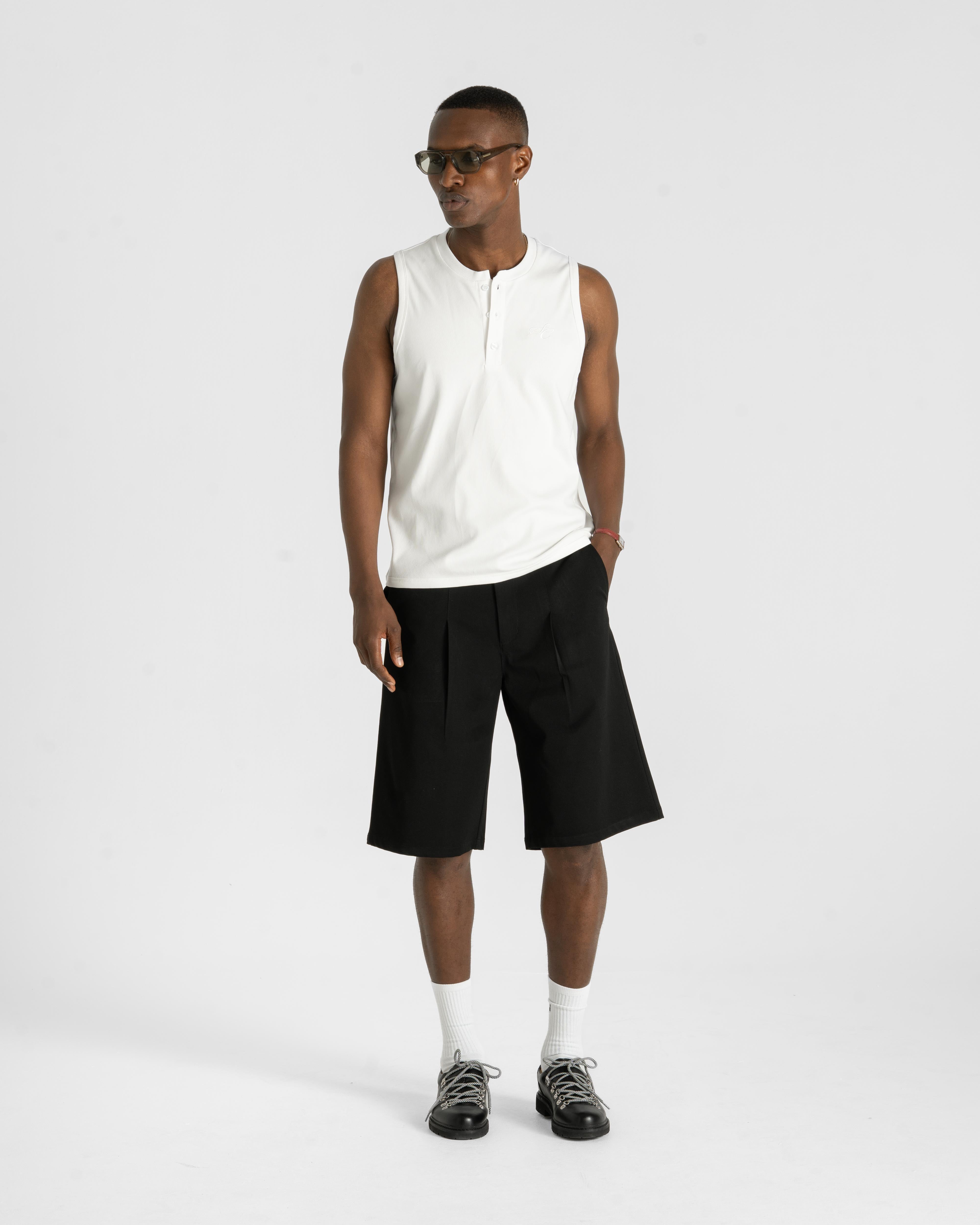 Henley Tank Top White
