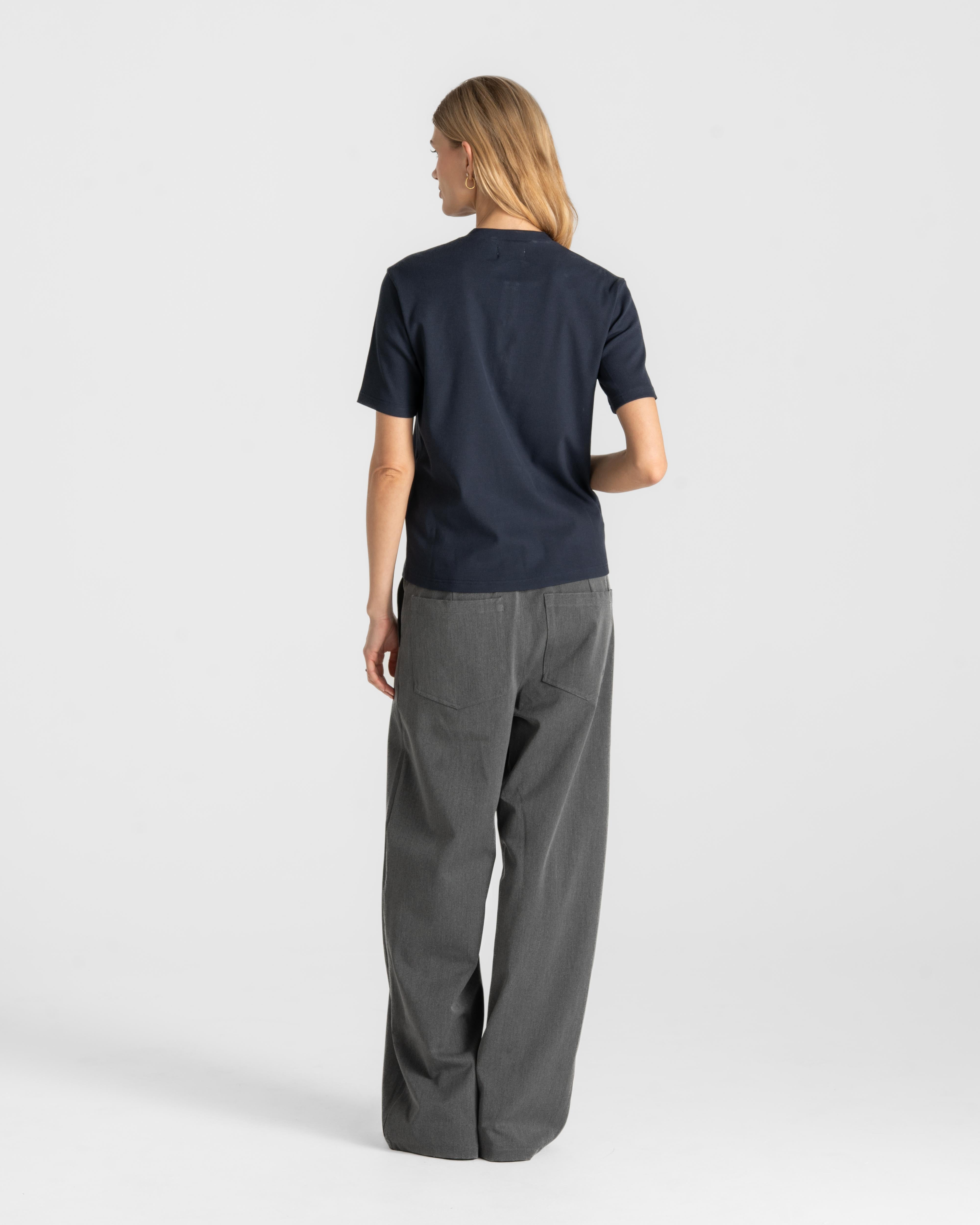 Henley Short Sleeve Navy Dame