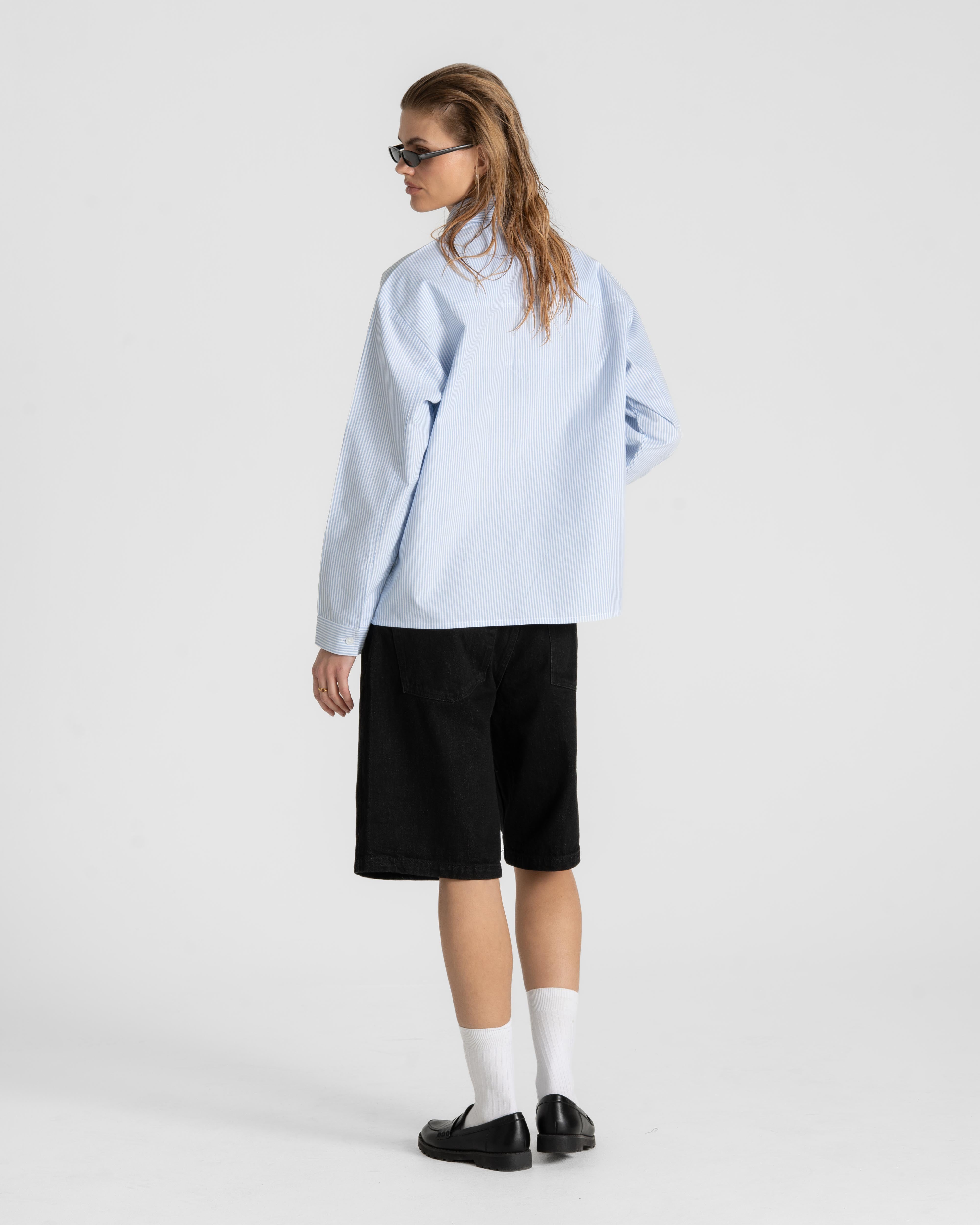 Oxford Longsleeve Shirt Blue Striped Dame