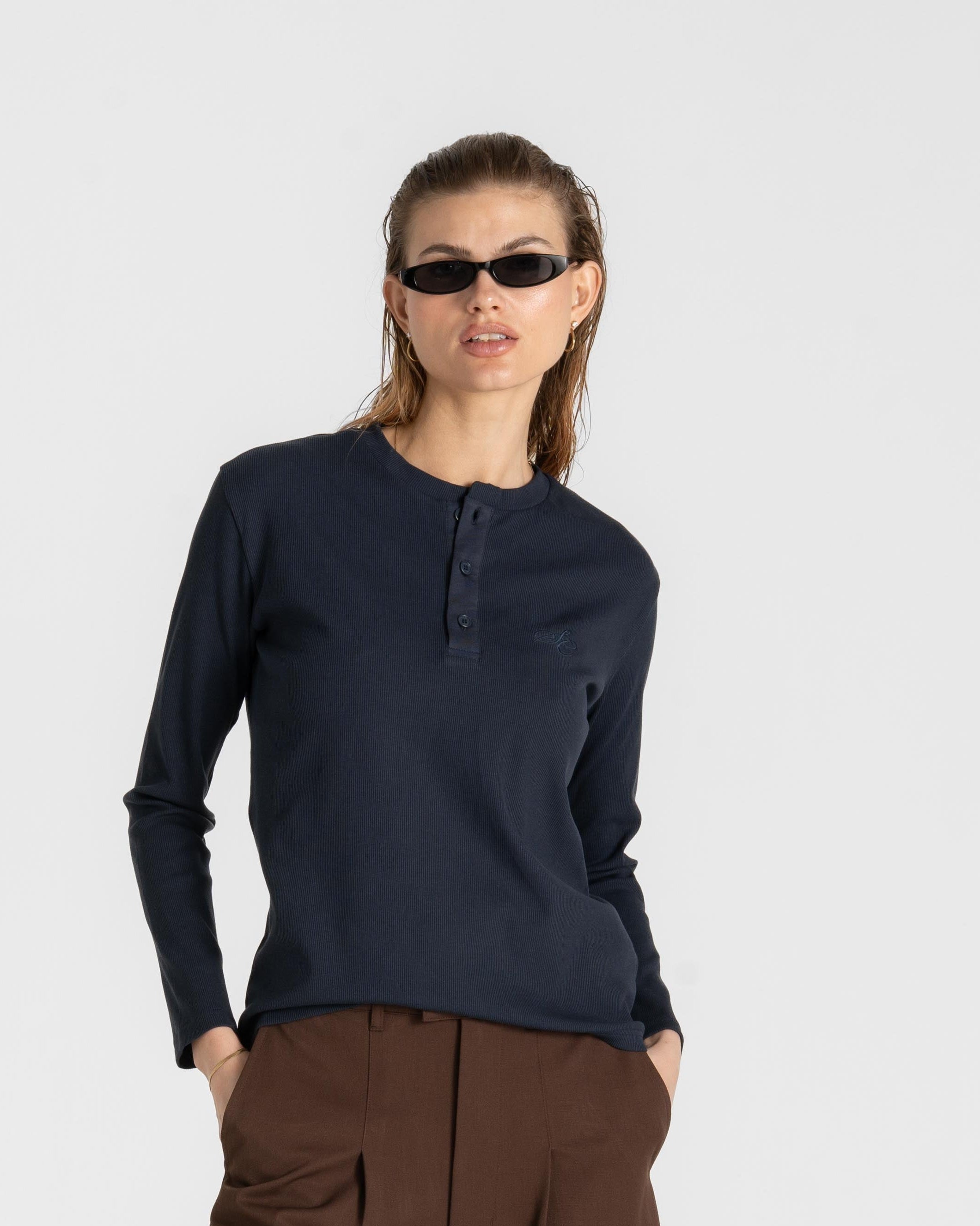 Henley Long Sleeve Navy