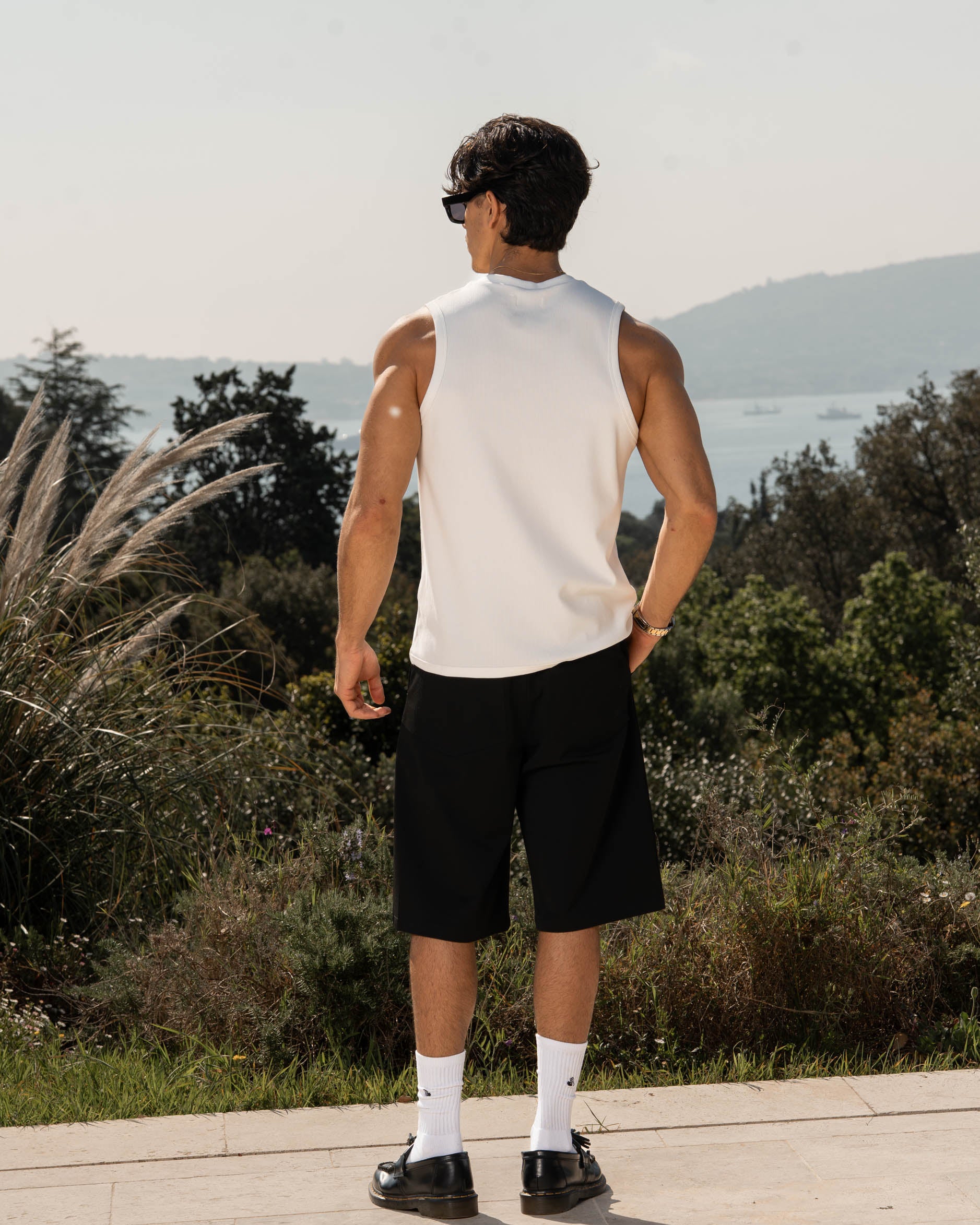 Henley Tank Top White