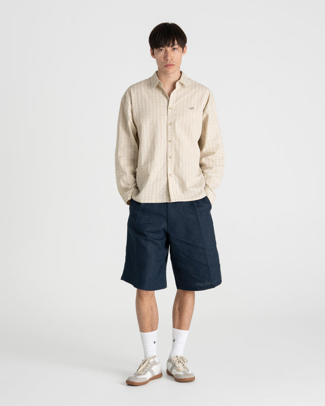 Pleated Baggy shorts Navy