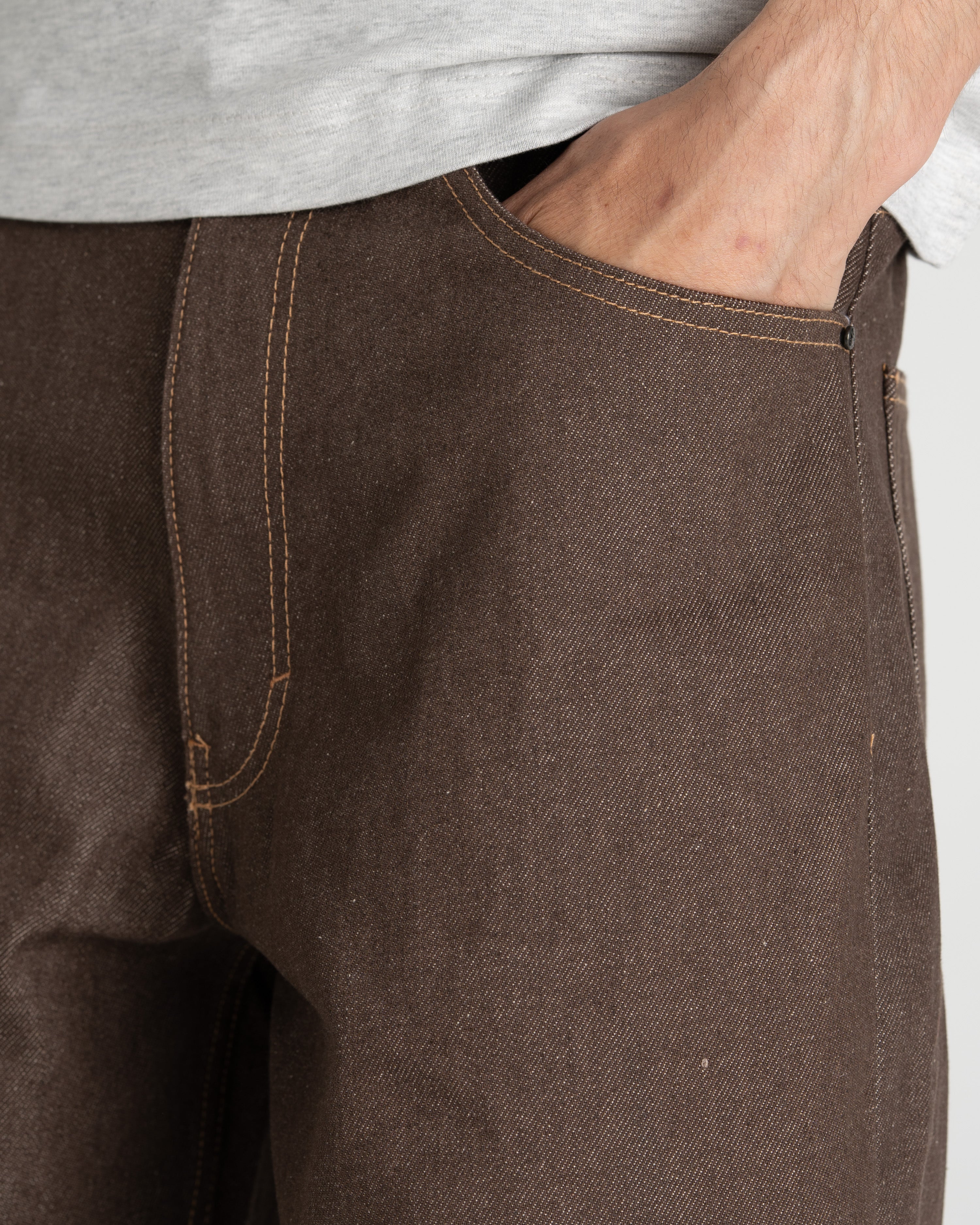 Raw Selvedge Denim Jeans brown