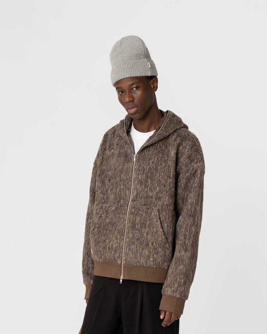 Fuzzy Hoodie Brown