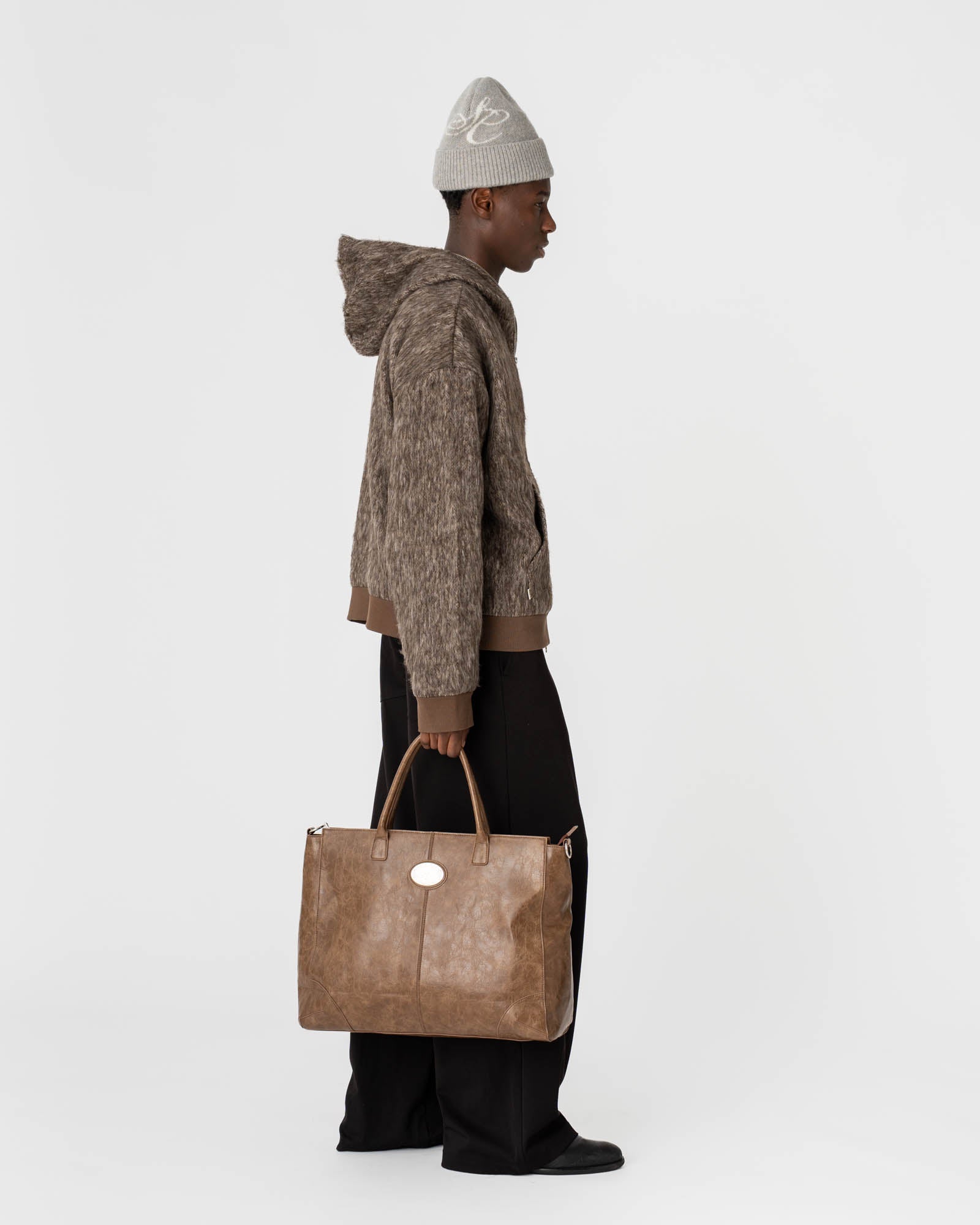 Fuzzy Hoodie Brown