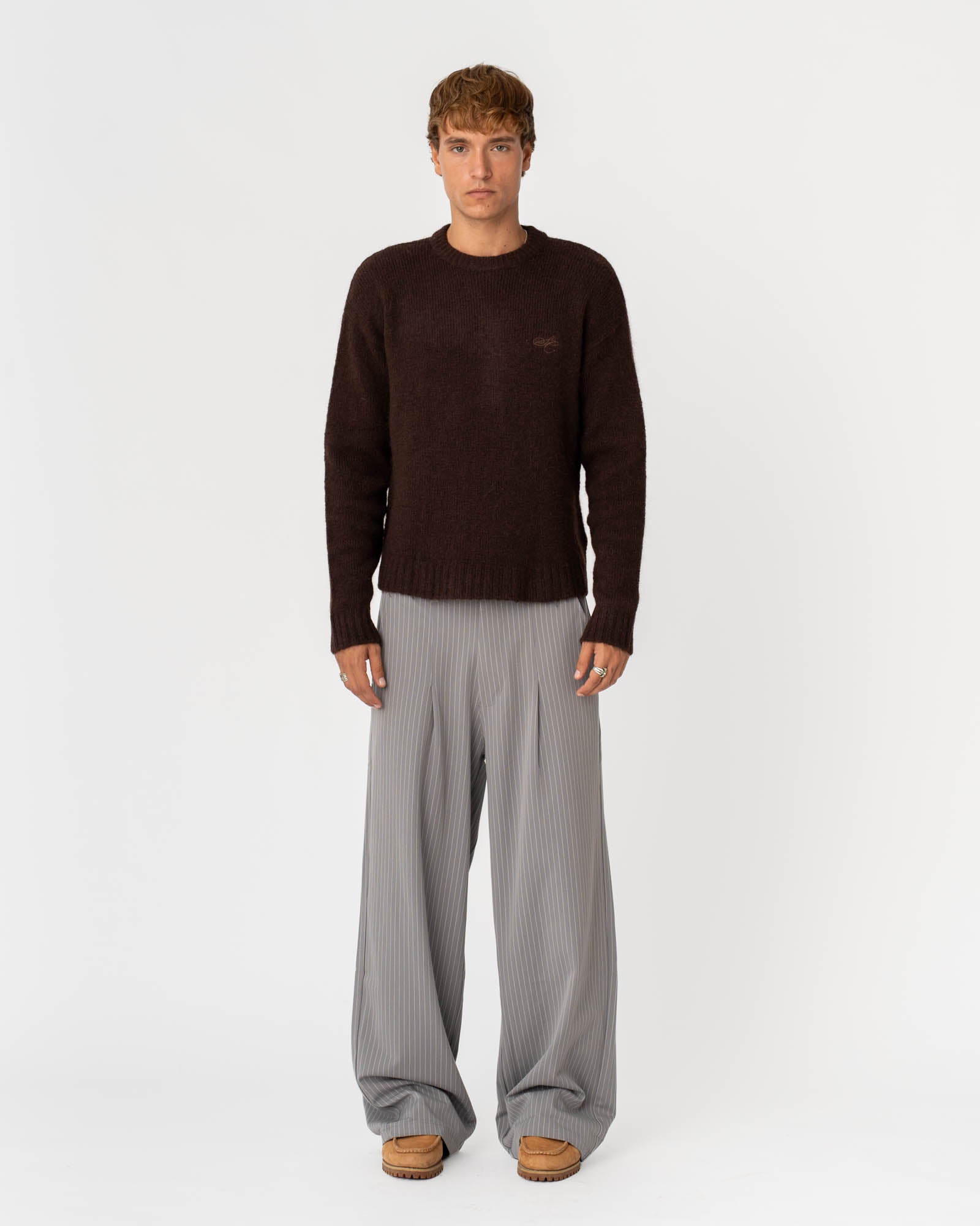 Alpaca Knitted Sweater Brown