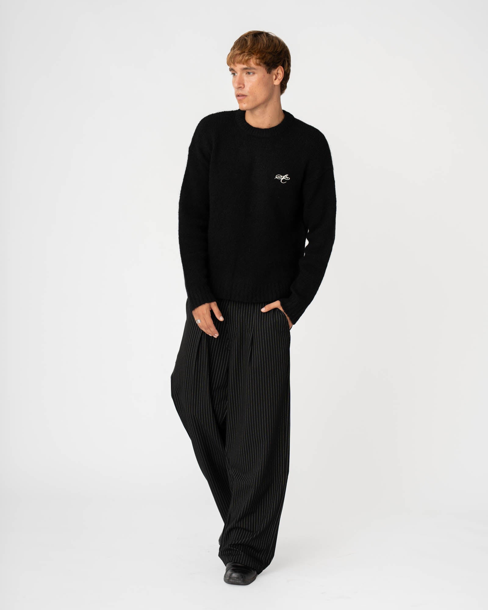 Alpaca Knitted Sweater Black
